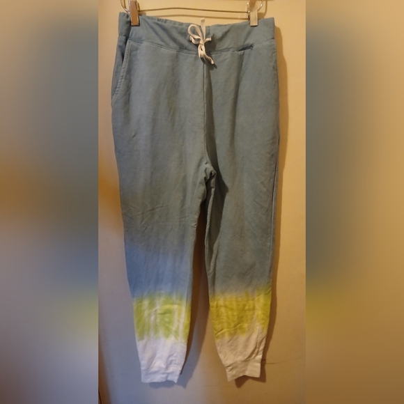 beachlunchlounge Pants - BeachLunchLounge Blue and Green Tie-Dye Joggers